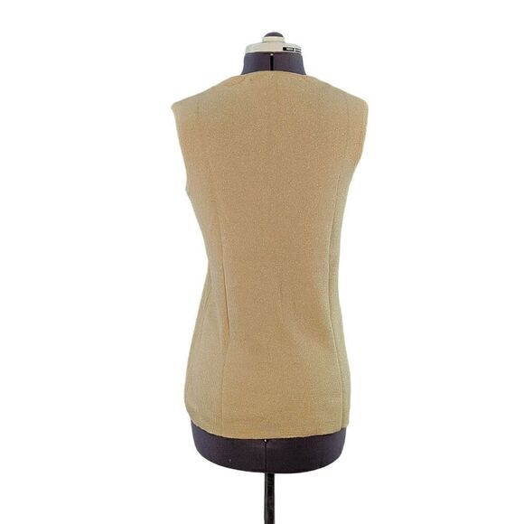 Iman Gold Shimmer Sleeveless Blouse Sz S - Picture 3 of 10